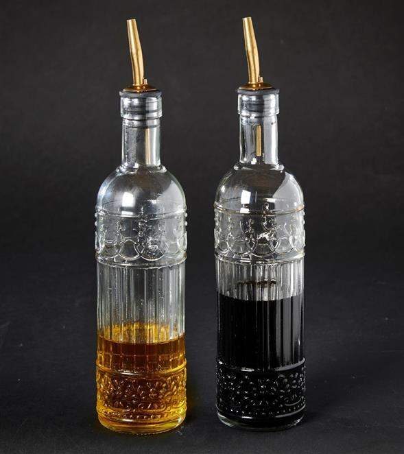 Olju- og edikssett klárt glas 50 cl