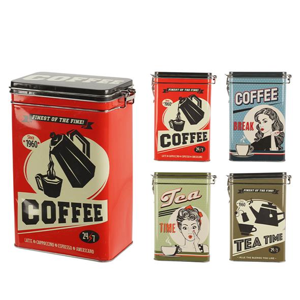 Kaffi- og tedós úr metalli